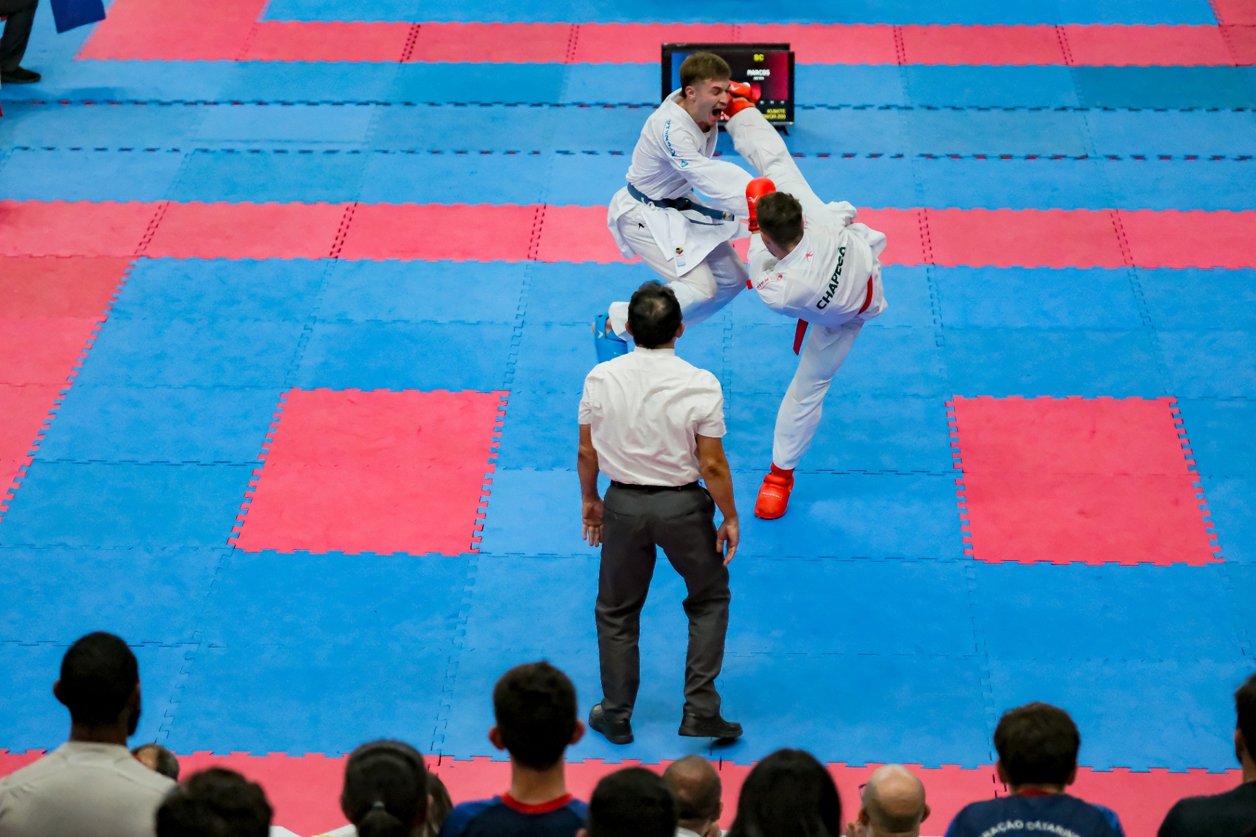 Salto em ataque durante kumite